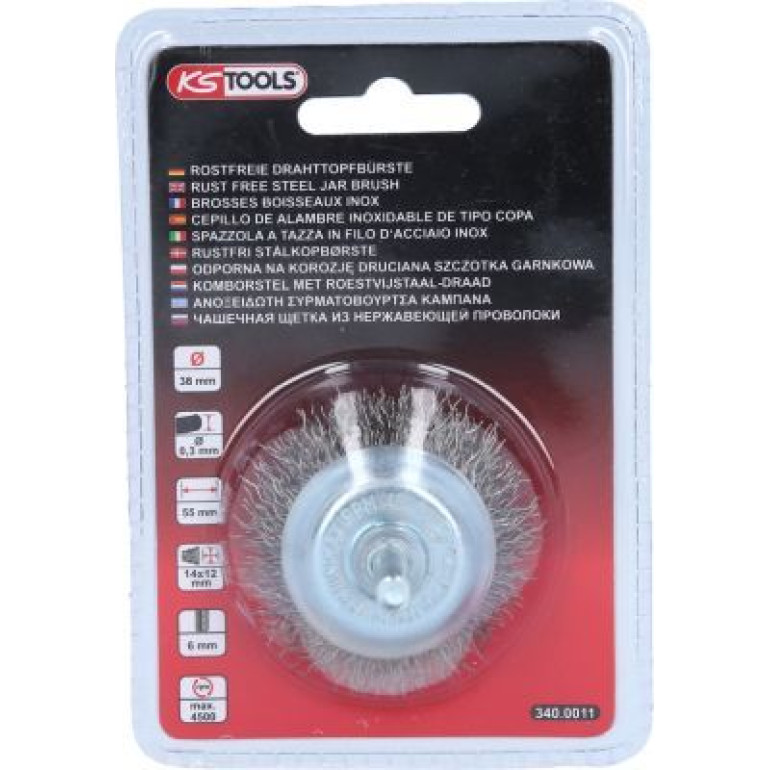 KS TOOLS Topfbürste aus Edelstahldraht 0,3 mm, Ø 38 mm 340.0011 KS TOOLS Topfbürste aus Edelstahldraht 0,3 mm, Ø 38 mm 340.0011