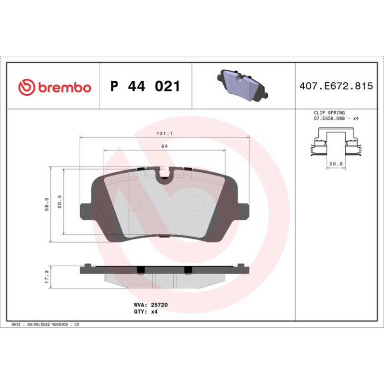 BREMBO Bremsklötze HA P 44 021 BREMBO Bremsklötze HA P 44 021