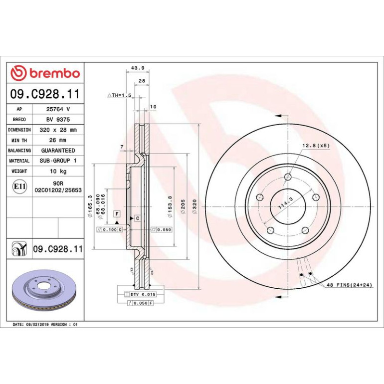 Bremsscheibe VA 09.C928.11 Bremsscheibe VA 09.C928.11