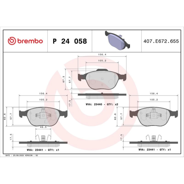 BREMBO Bremsklötze VA P 24 058 BREMBO Bremsklötze VA P 24 058