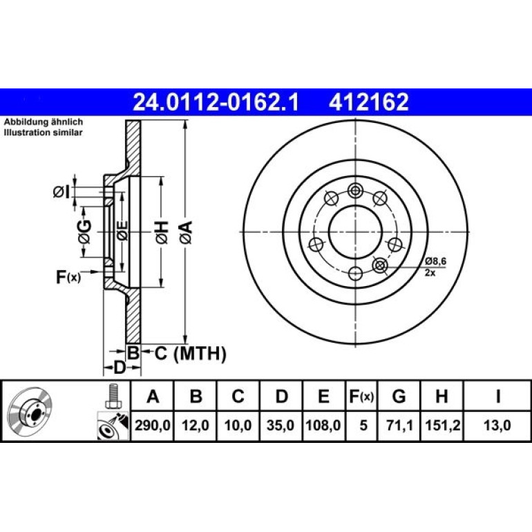 Bremsscheibe Citroen T. C5 1.6-3.0 Hdi 08 24.0112-0162.1 Bremsscheibe Citroen T. C5 1.6-3.0 Hdi 08 24.0112-0162.1