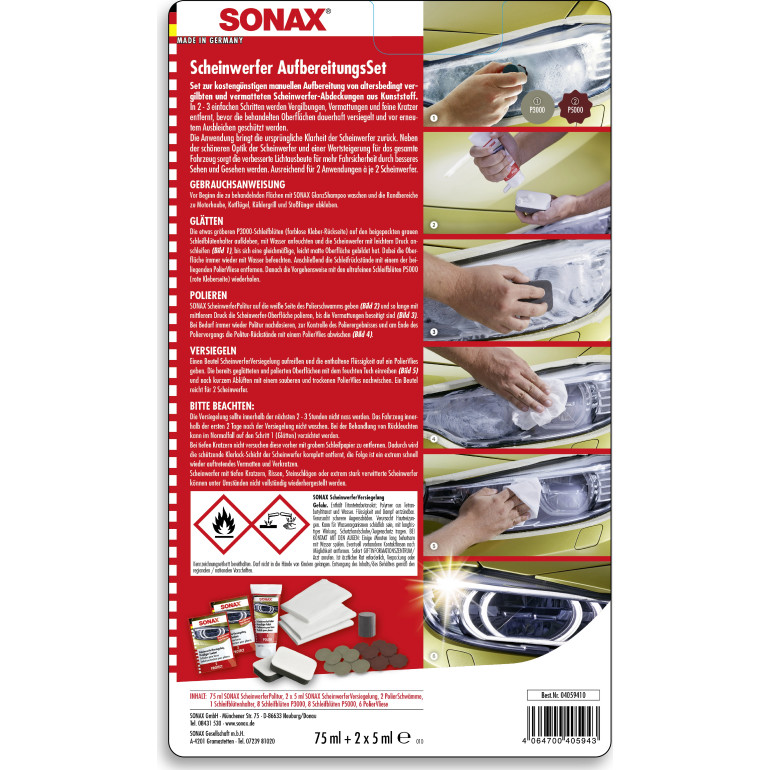 Sonax Scheinwerfer Aufbereitungs Set 04059410
