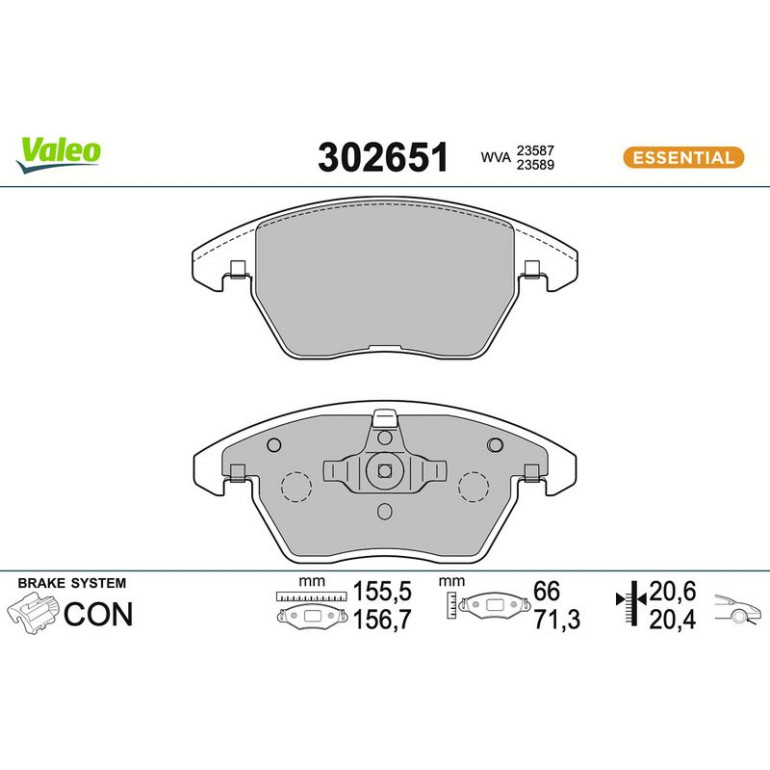 VALEO Bremsbeläge 302651 VALEO Bremsbeläge 302651