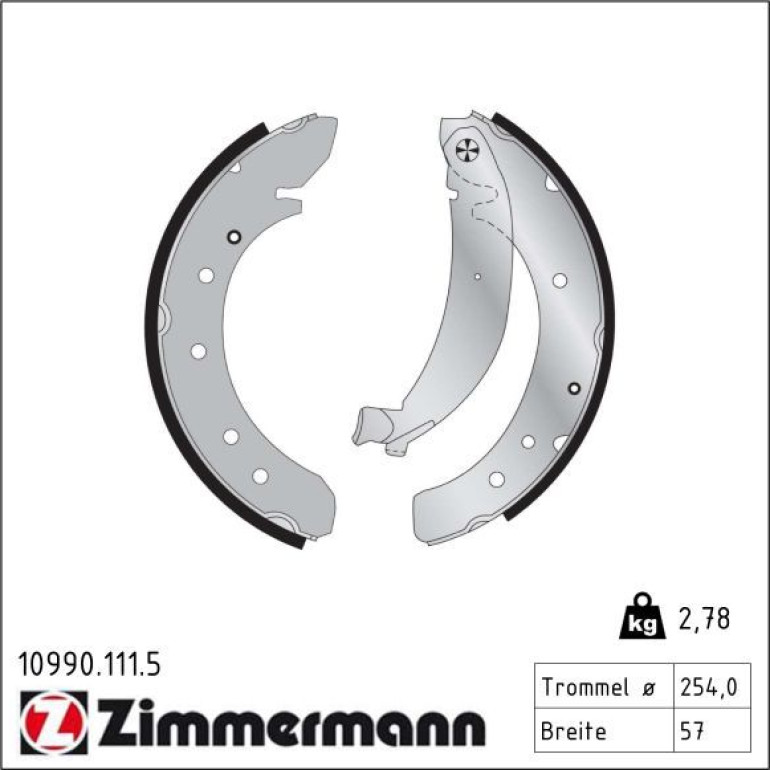 ZIMMERMANN Bremsbacken 10990.111.5 ZIMMERMANN Bremsbacken 10990.111.5