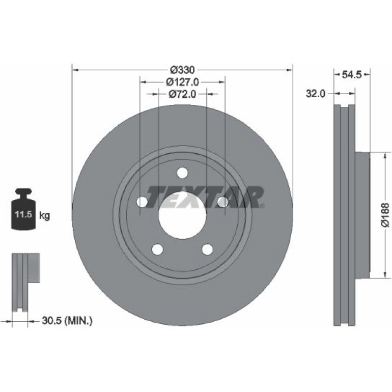 BREMSSCHEIBE JEEP P. GRAND CHEROKEE 3,0 CRD V6 4X4 13 92274803