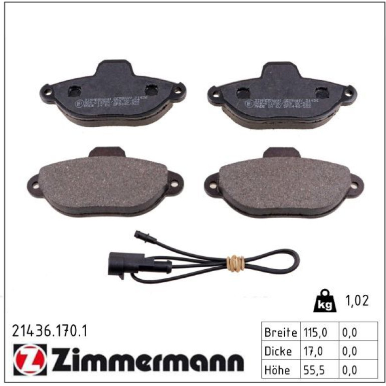 ZIMMERMANN Bremsbeläge 21436.170.1 ZIMMERMANN Bremsbeläge 21436.170.1