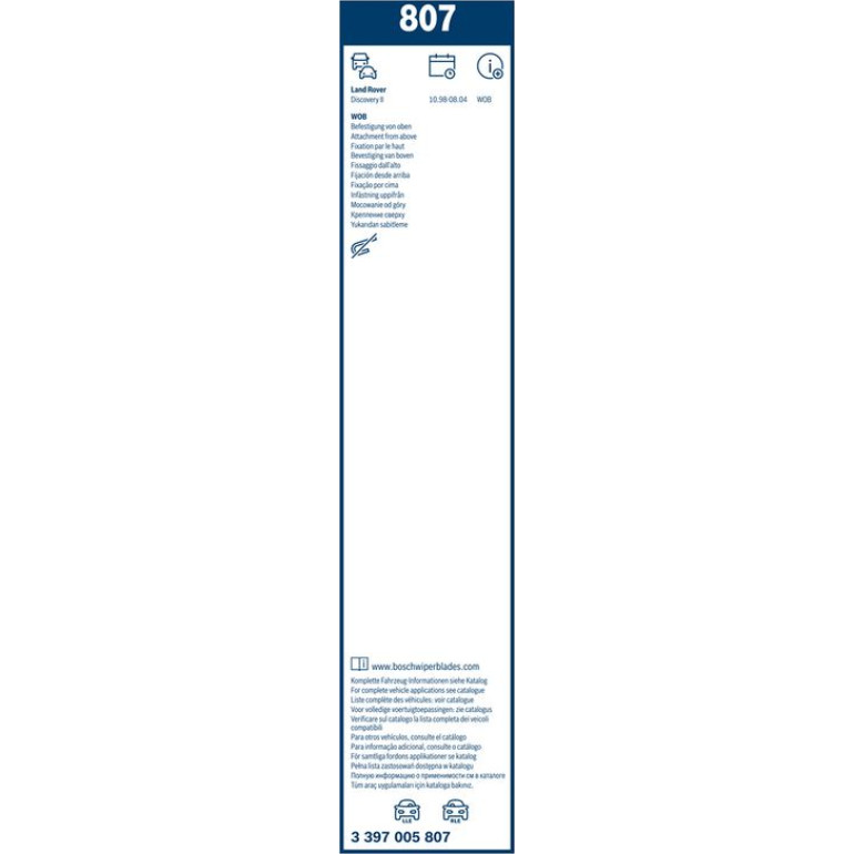 807 BOSCH Wischerblatt 530/530 3397005807 807 BOSCH Wischerblatt 530/530 3397005807