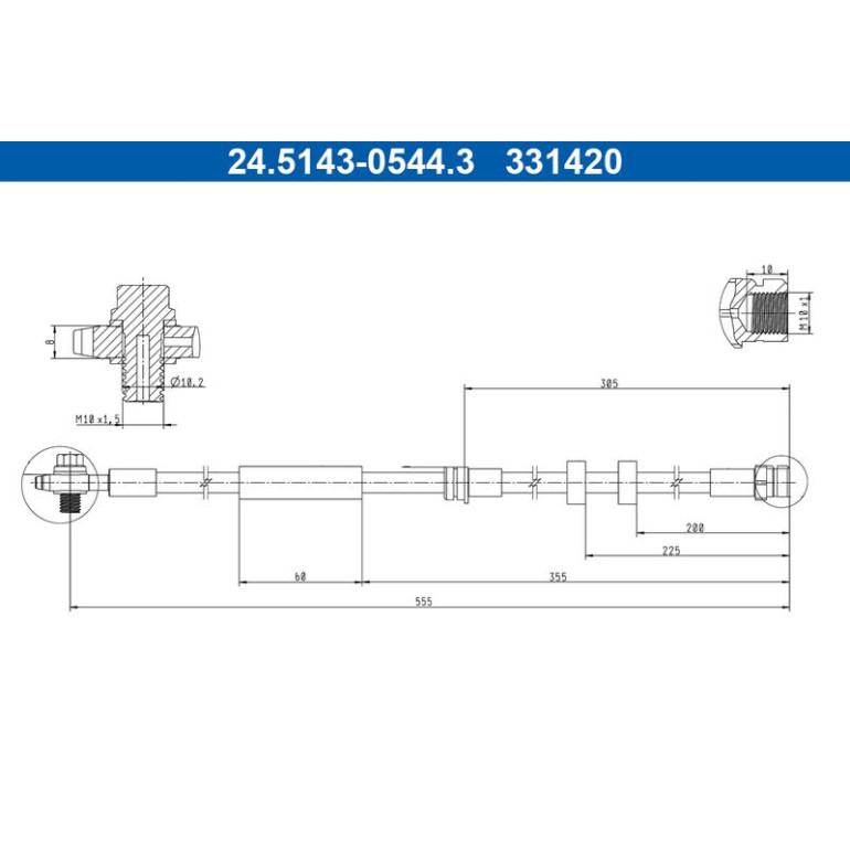 ATE Bremsschlauch 24.5143-0544.3 ATE Bremsschlauch 24.5143-0544.3