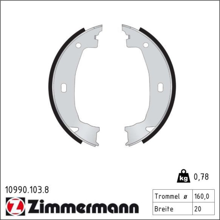 ZIMMERMANN Bremsbacken 10990.103.8 ZIMMERMANN Bremsbacken 10990.103.8