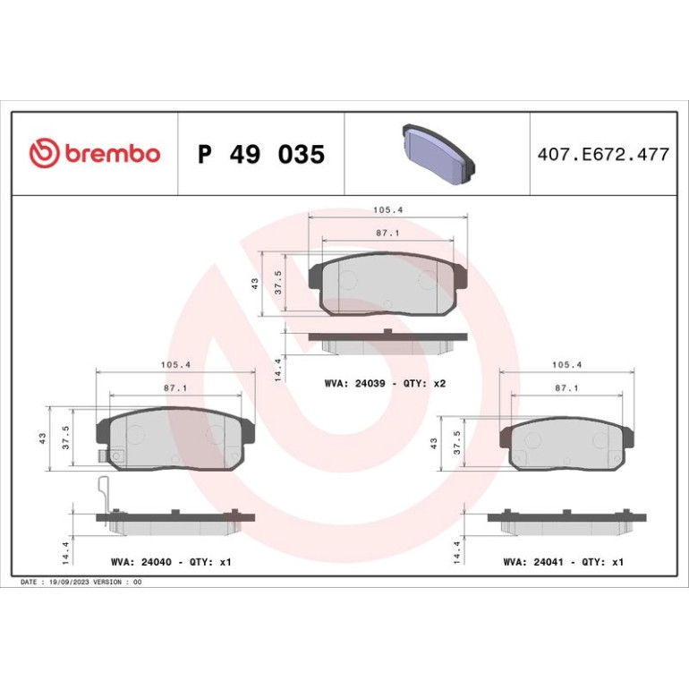 BREMBO Bremsklötze HA P 49 035 BREMBO Bremsklötze HA P 49 035