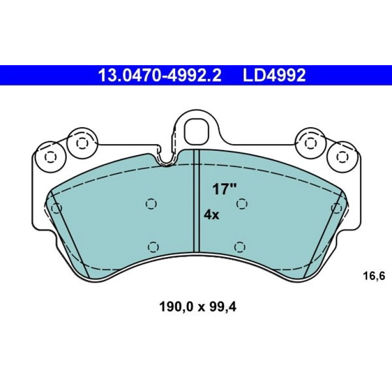 Bremsbelagsatz Vw P. Touareg 3.2-3.6/2.5-3.0 Tdi 02-10 Keramik 13.0470-4992.2