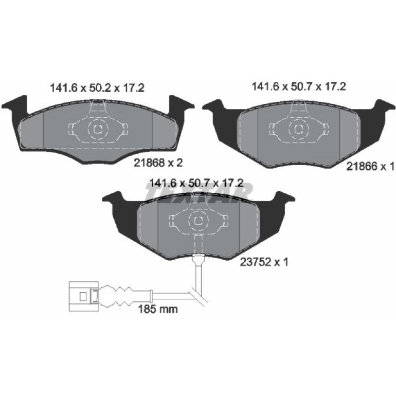 Bremsbelagsatz Vw P. Polo 01-/Fabia 1.2 Disc 239Mm Mit Sensor 2186801