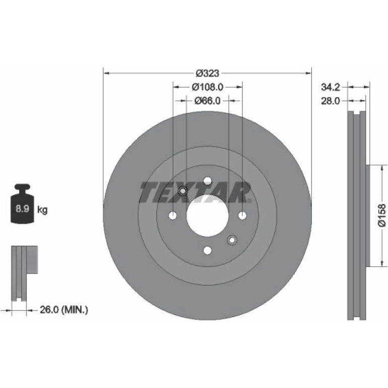 Bremsscheibe Citroen P. Ds3 1.2-1.6 09 92267103 Bremsscheibe Citroen P. Ds3 1.2-1.6 09 92267103