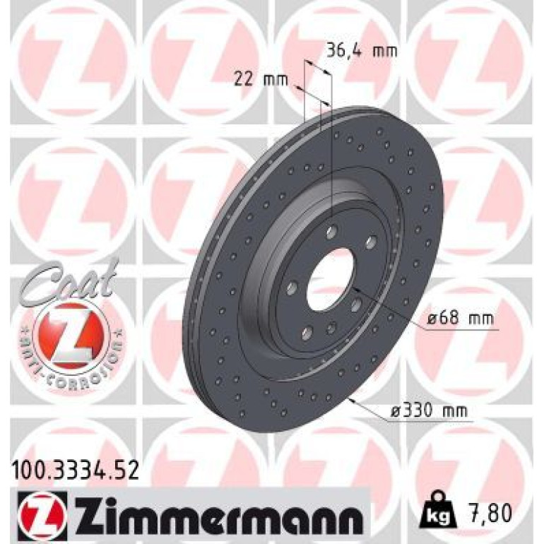 12 482 039 Sport Bremsscheibe HA Sport 100.3334.52 12 482 039 Sport Bremsscheibe HA Sport 100.3334.52
