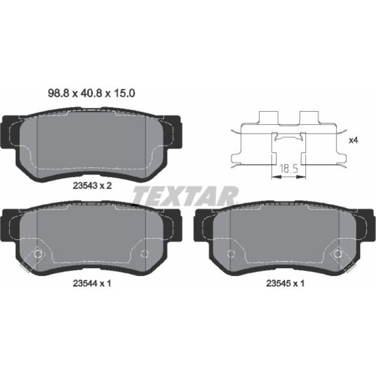 Bremsbelagsatz Hyundai T. Sonata 98-/Santa Fe 01-/Kia Opirus 2354301 Bremsbelagsatz Hyundai T. Sonata 98-/Santa Fe 01-/Kia Opirus 2354301