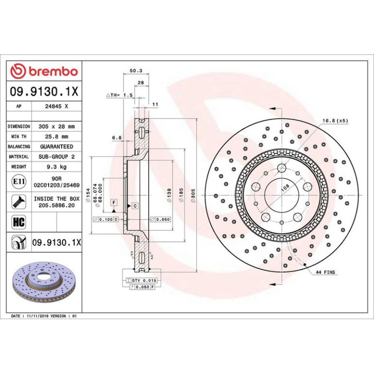 Bremsscheibe VA Xtra 09.9130.1X Bremsscheibe VA Xtra 09.9130.1X