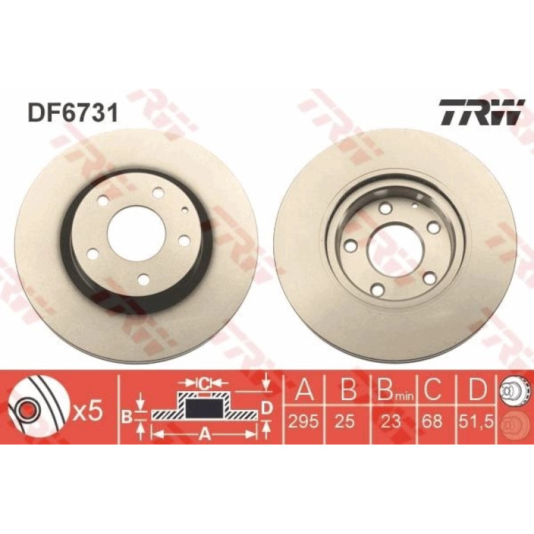 Bremsscheibe Mazda P. 3/Cx-3 2.0 13 DF6731 Bremsscheibe Mazda P. 3/Cx-3 2.0 13 DF6731