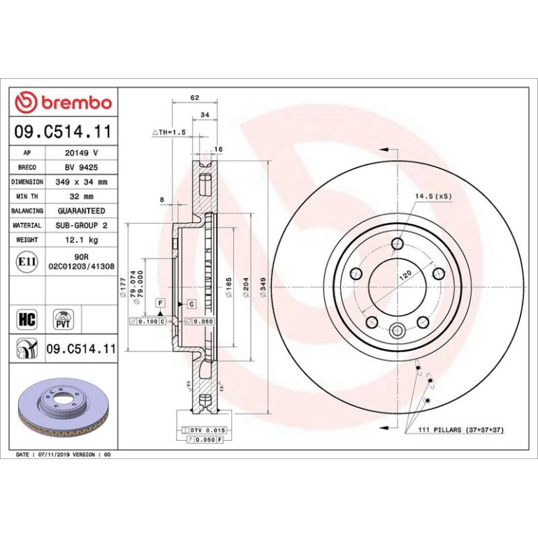 Bremsscheibe VA 09.C514.11 Bremsscheibe VA 09.C514.11