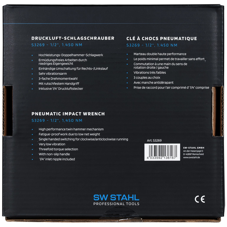 SW-Stahl Druckluft Schlagschrauber 1/2Z S3269 SW-Stahl Druckluft Schlagschrauber 1/2Z S3269