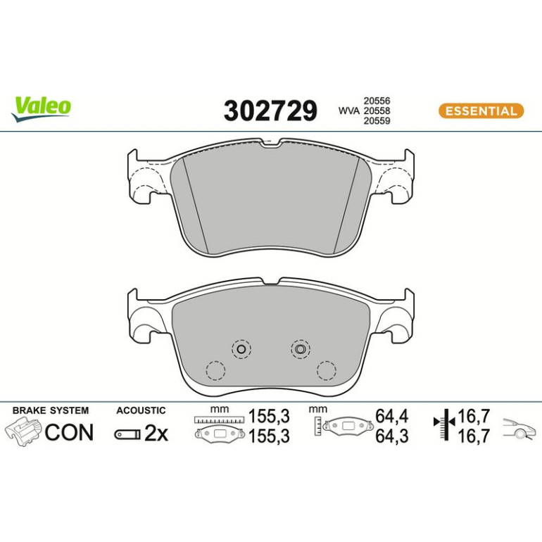 VALEO Bremsbeläge 302729 VALEO Bremsbeläge 302729