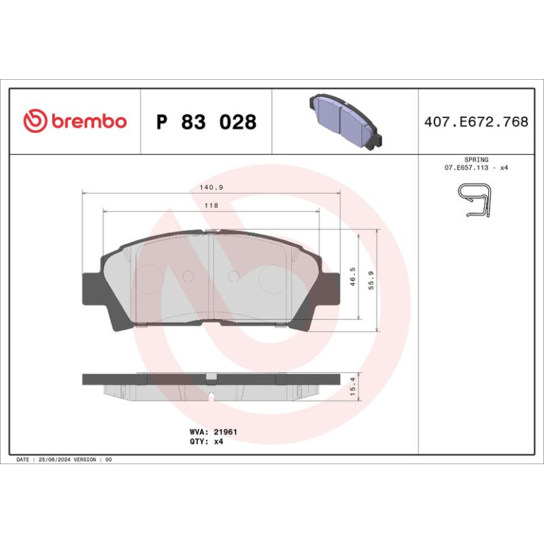 BREMBO Bremsklötze VA P 83 028 BREMBO Bremsklötze VA P 83 028