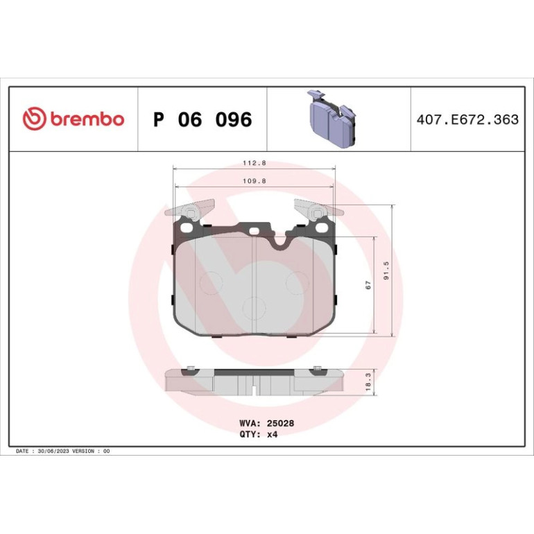 BREMBO Bremsklötze VA P 06 096