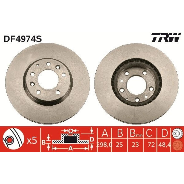 Bremsscheibe Mazda S. 6 DF4974S Bremsscheibe Mazda S. 6 DF4974S