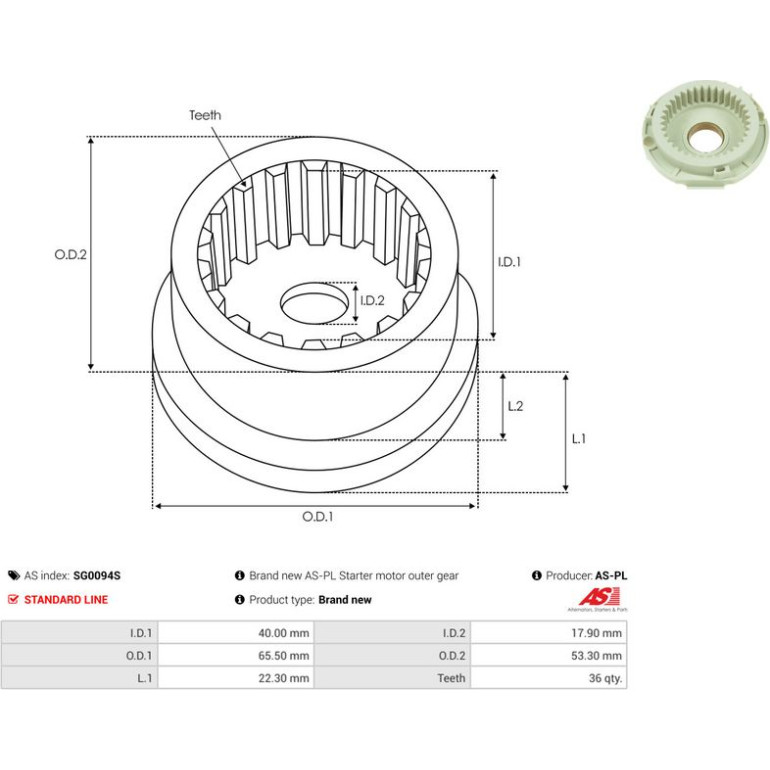 Reparatursatz, Anlasser SG0094S Reparatursatz, Anlasser SG0094S