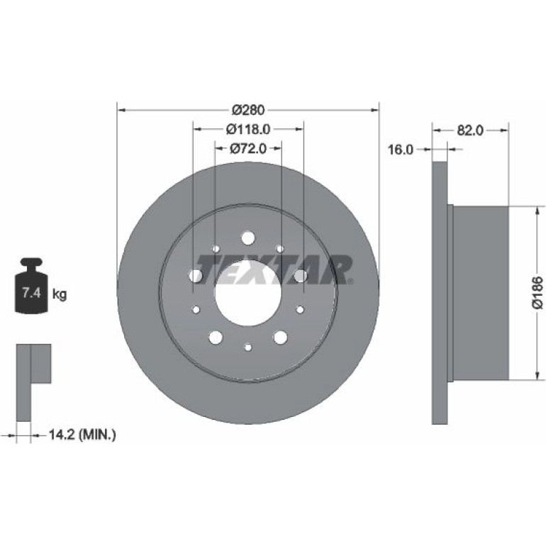 Bremsscheibe Fiat T.Ducato 06- 1100-1500-1700Kg 92157403 Bremsscheibe Fiat T.Ducato 06- 1100-1500-1700Kg 92157403