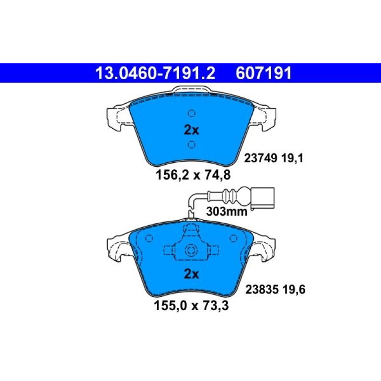 Bremsbelagsatz Vw P. Touareg 2.5-6.0 02-10 13.0460-7191.2 Bremsbelagsatz Vw P. Touareg 2.5-6.0 02-10 13.0460-7191.2