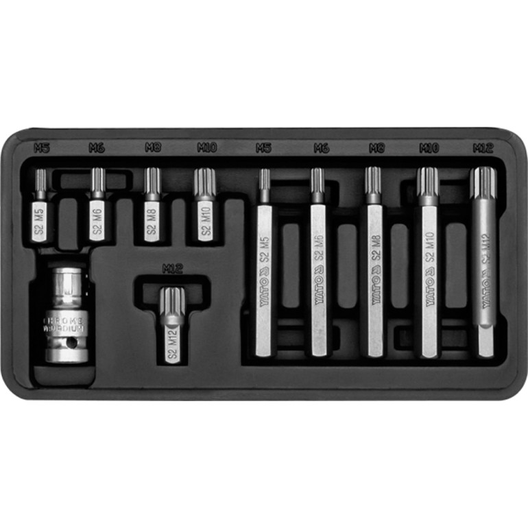 Bitsatz Spline 11-Tlg. Metallkasten YT-0415 Bitsatz Spline 11-Tlg. Metallkasten YT-0415