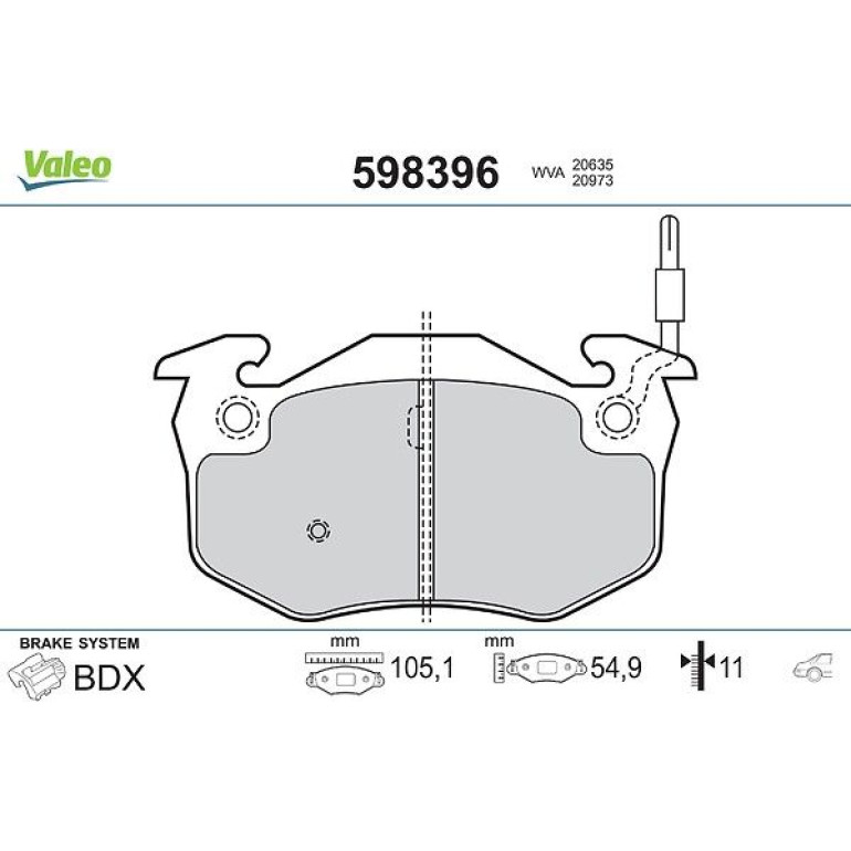 VALEO Bremsbeläge 598396