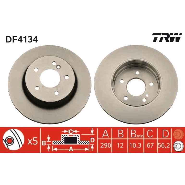 Bremsscheibe Db T. S210 Combi 96-03 DF4134 Bremsscheibe Db T. S210 Combi 96-03 DF4134
