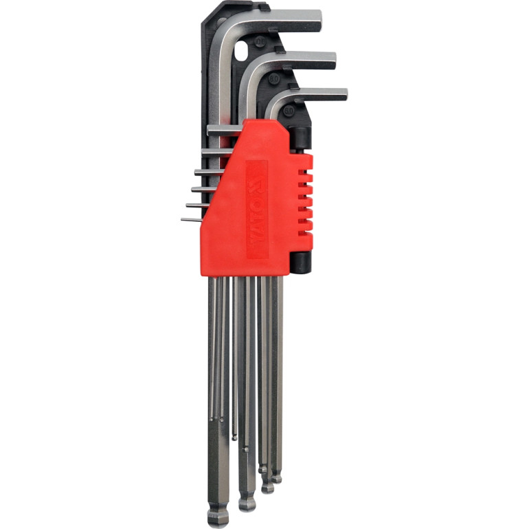 Sechskant-Stiftschlüsselsatz Kugel 9Tlg.1,5-10mm Lang Crv YT-0506