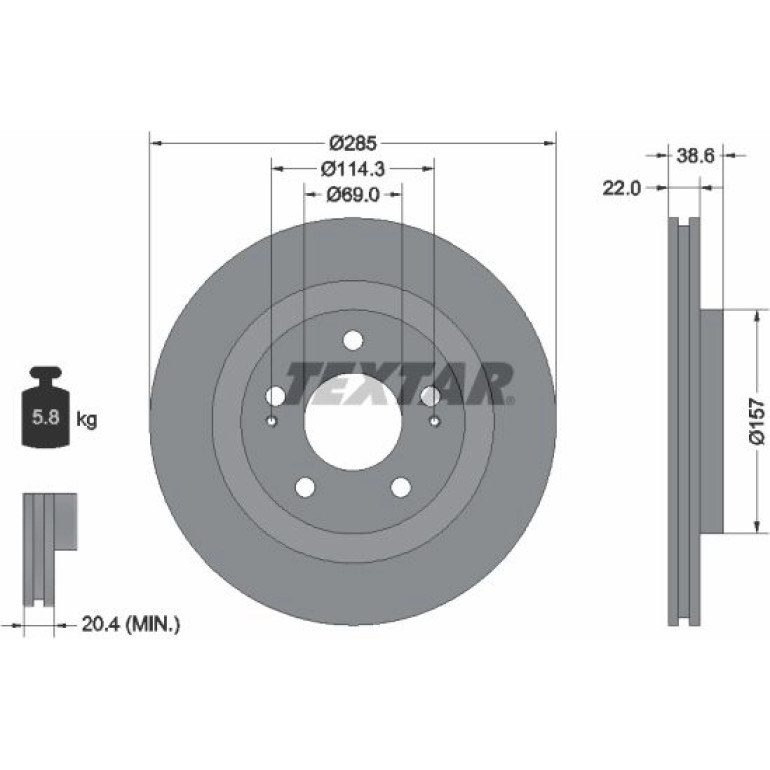 Bremsscheibe Mitsubishi P. Pajero Pinin 1.8-2.0 Gdi 99-07 92148500 Bremsscheibe Mitsubishi P. Pajero Pinin 1.8-2.0 Gdi 99-07 92148500