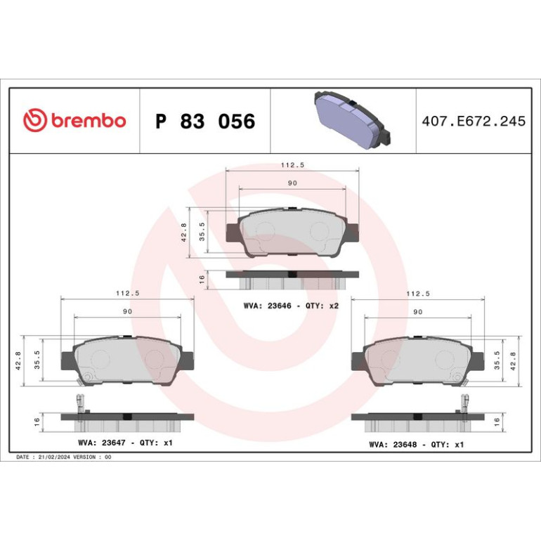 BREMBO Bremsklötze HA P 83 056 BREMBO Bremsklötze HA P 83 056