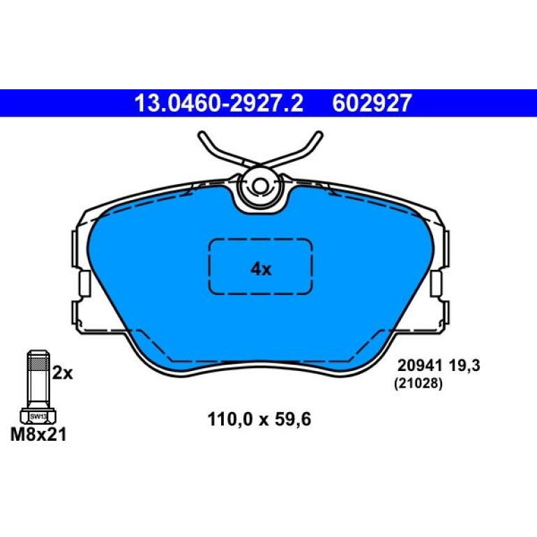Bremsbelagsatz Db P. W124/W201 85-97 13.0460-2927.2 Bremsbelagsatz Db P. W124/W201 85-97 13.0460-2927.2