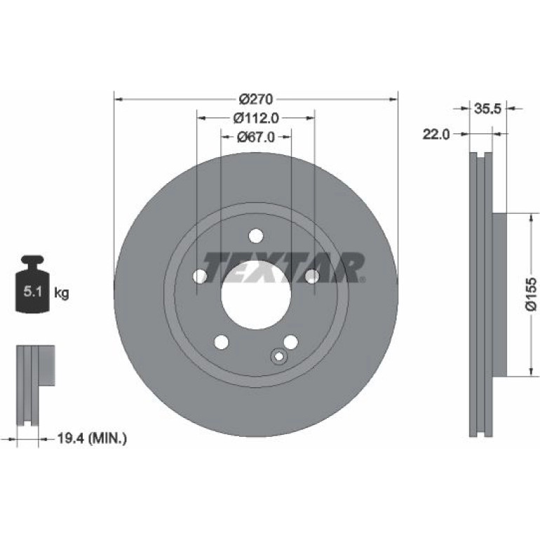 Bremsscheibe Db P. W414 Vaneo 92124503 Bremsscheibe Db P. W414 Vaneo 92124503