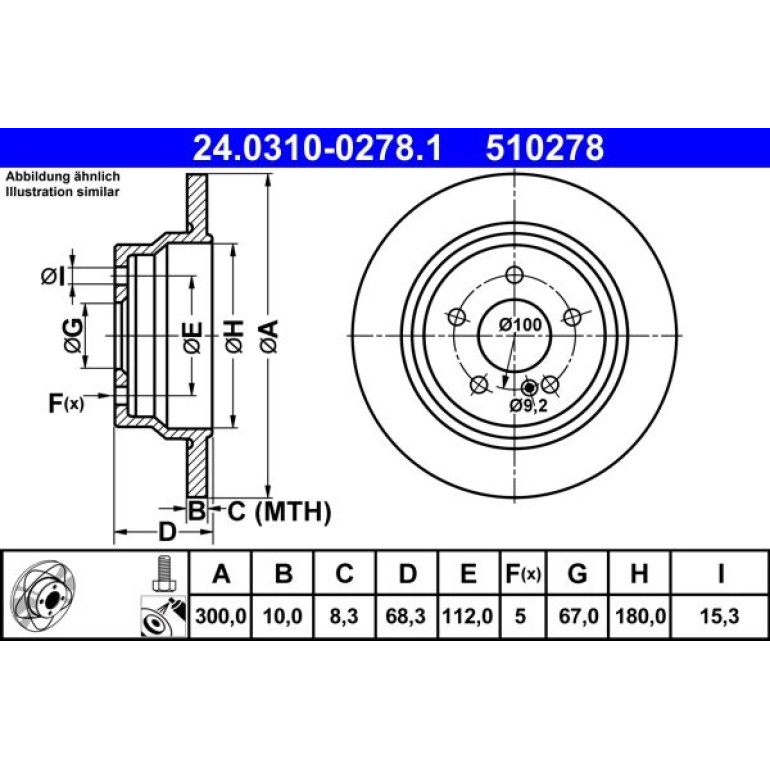Bremsscheibe Db T. W211/W212 02- Power Disc 24.0310-0278.1