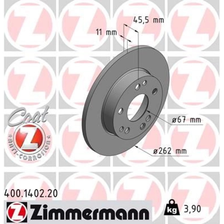 ZIMMERMANN Bremsscheibe 400.1402.20 ZIMMERMANN Bremsscheibe 400.1402.20
