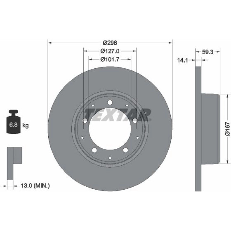 Bremsscheibe Land Rover T. Defender 2.2-3.9 4X4 90 92230503 Bremsscheibe Land Rover T. Defender 2.2-3.9 4X4 90 92230503