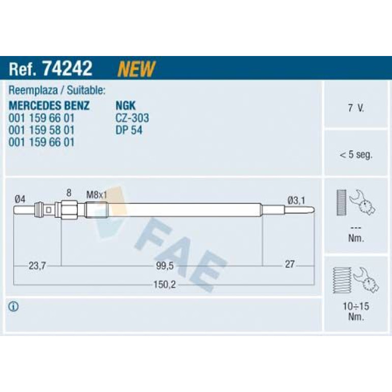 FAE Glühkerze 74242 FAE Glühkerze 74242