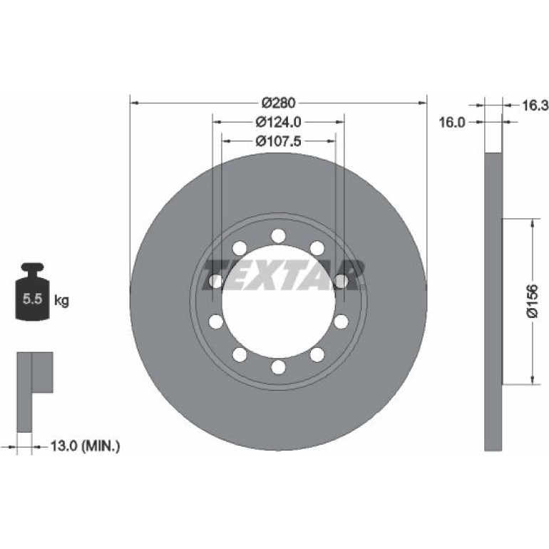 Bremsscheibe Ford T. Transit 2.2-3.2 Tdci 06-14 92152003 Bremsscheibe Ford T. Transit 2.2-3.2 Tdci 06-14 92152003