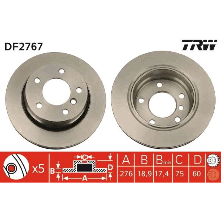 Bremsscheibe Bmw T. E46 95 DF2767