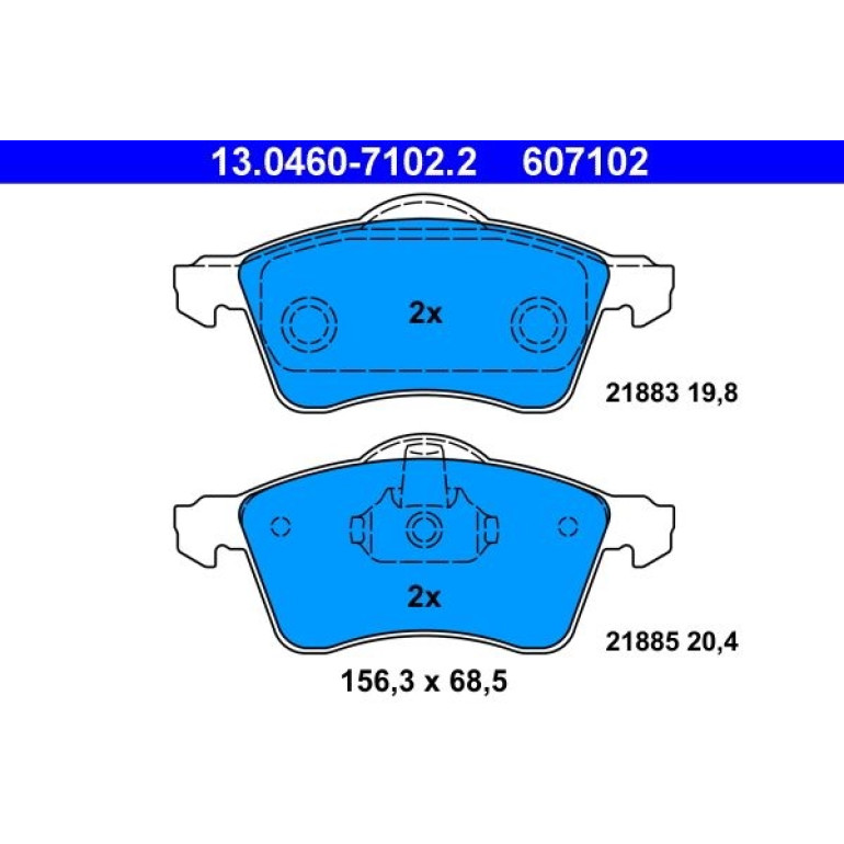Bremsbelagsatz Vw P. T4 1,9-2,5 Tdi/2,0-2,8 90-03 13.0460-7102.2 Bremsbelagsatz Vw P. T4 1,9-2,5 Tdi/2,0-2,8 90-03 13.0460-7102.2
