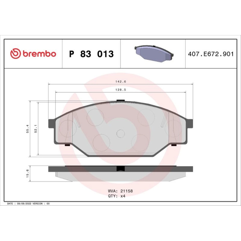 BREMBO Bremsklötze VA P 83 013 BREMBO Bremsklötze VA P 83 013