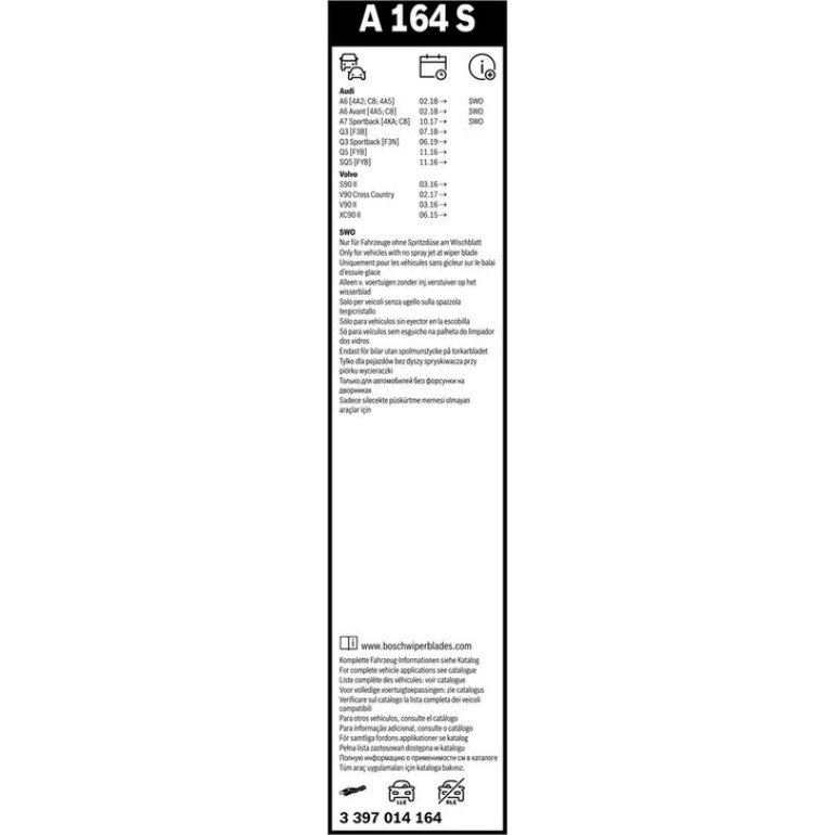 Bosch Scheibenwischer Aerotwin A164 S 3397014164 Bosch Scheibenwischer Aerotwin A164 S 3397014164