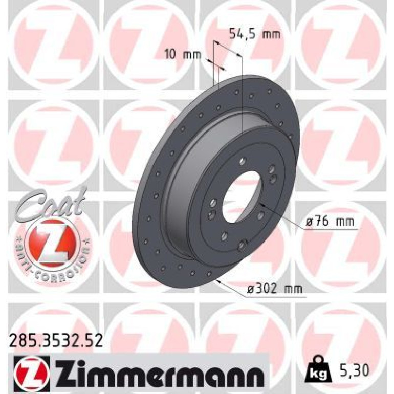 ZIMMERMANN Bremsscheibe 285.3532.52 ZIMMERMANN Bremsscheibe 285.3532.52