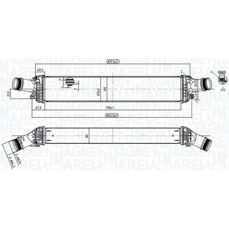 MAGNETI MARELLI Ladeluftkühler 351319204430 MAGNETI MARELLI Ladeluftkühler 351319204430