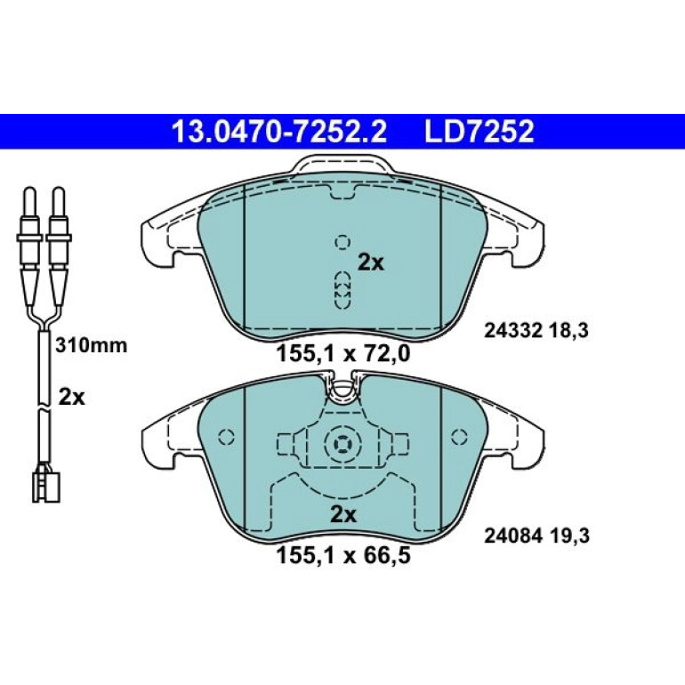 Bremsbelagsatz Citroen P. C5 1,6-2,0 08- Keramik 13.0470-7252.2 Bremsbelagsatz Citroen P. C5 1,6-2,0 08- Keramik 13.0470-7252.2